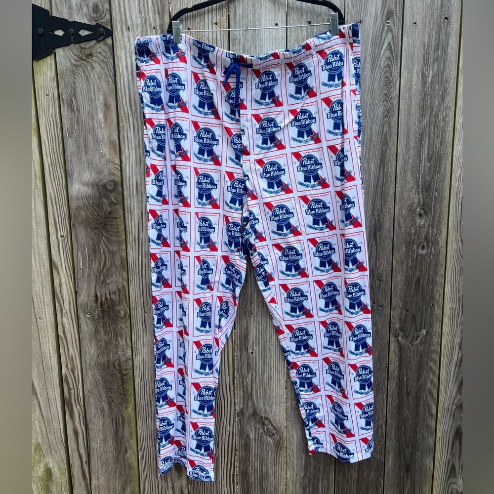PABST BLUE RIBBON RARE Stretch Loungewear Pajama Sleep Pants Mens XXL